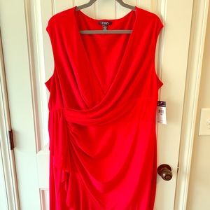 Plus Size Chaps Red Dress, New With Tags